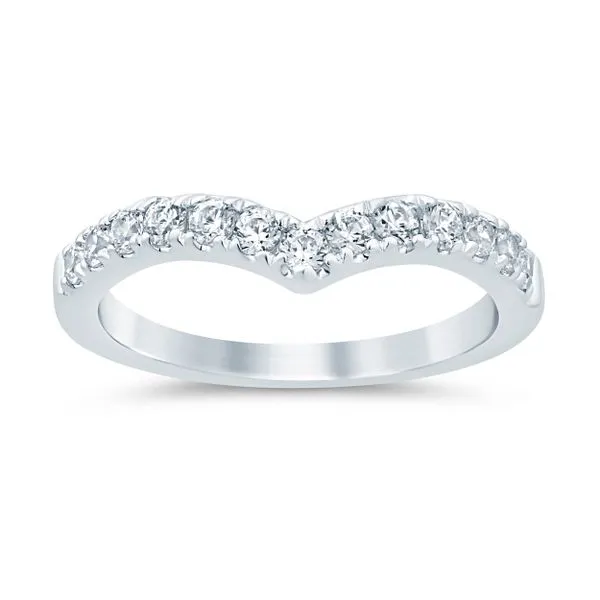 14 Karat Whtie Gold Curved 