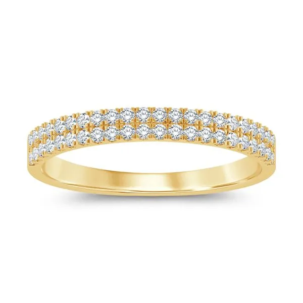 14 Karat Yellow Gold Double row Diamond Wedding Ring Forever Young Fine Jewelers St. George, UT
