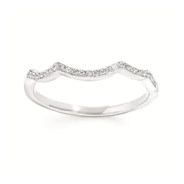14 Karat White Gold Curved Scallop Design Diamond Wedding Ring Forever Young Fine Jewelers St. George, UT