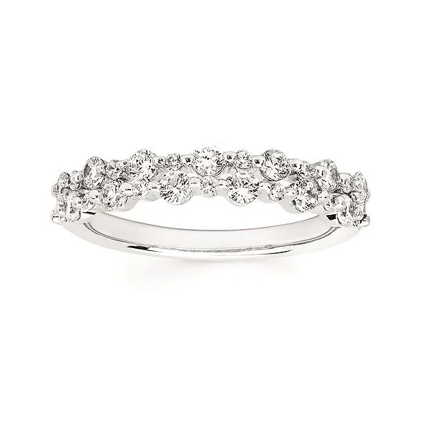 14 Karat White Gold Double Row Diamond Wedding Ring Forever Young Fine Jewelers St. George, UT