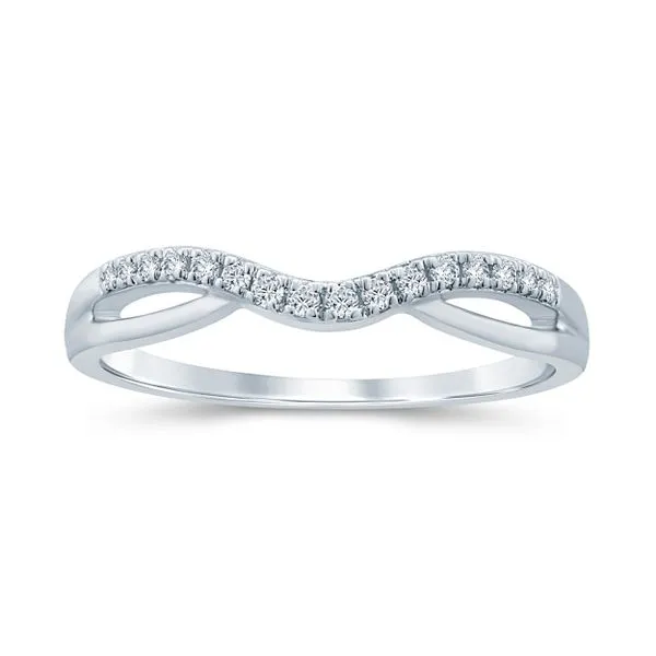 14 Karat White Gold Curved Chevron diamond Wedding Ring Forever Young Fine Jewelers St. George, UT
