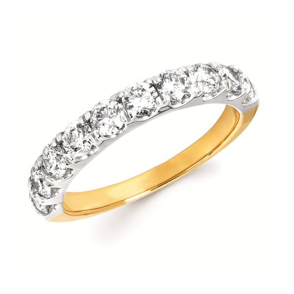 14 Karat White And Yellow Gold Lab Grown Diamond Wedding Band Forever Young Fine Jewelers St. George, UT