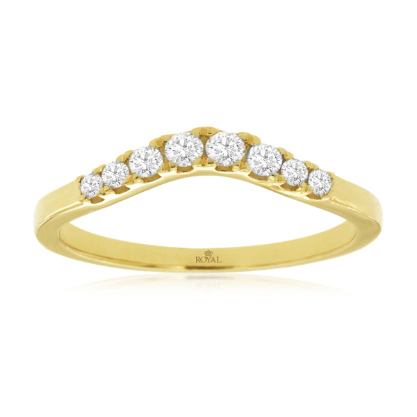 14 Karat Yellow Gold Curved Diamond Wedding Band Forever Young Fine Jewelers St. George, UT