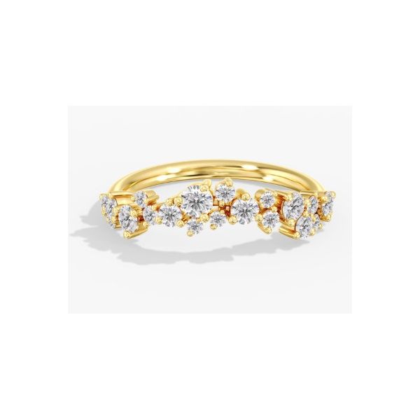 14 Karat Yellow Gold Diamond Cluster Wedding Band Forever Young Fine Jewelers St. George, UT