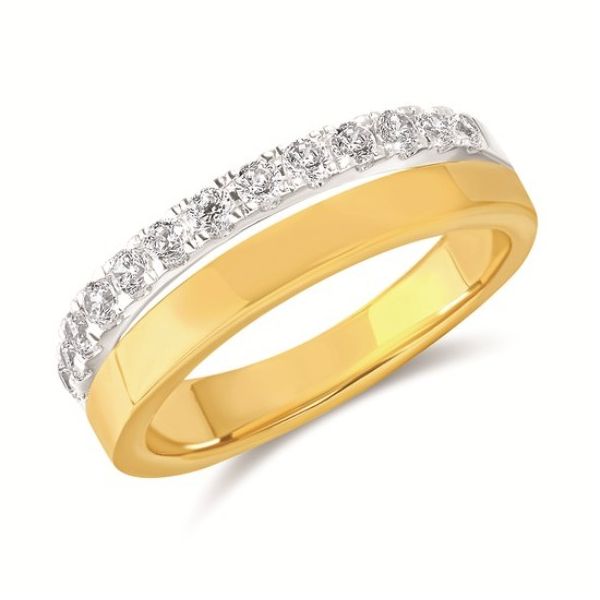 14 Karat Yellow And White Gold Diamond Fashion Band Forever Young Fine Jewelers St. George, UT