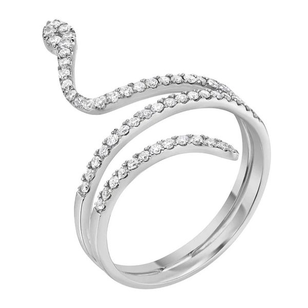 18 Karat White Gold Diamond Snake Ring Image 2 Forever Young Fine Jewelers St. George, UT
