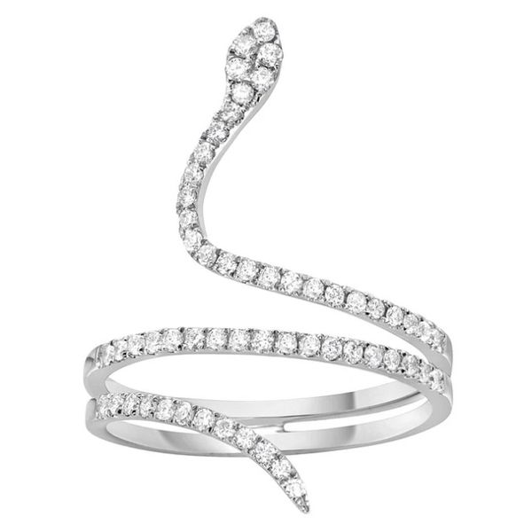 18 Karat White Gold Diamond Snake Ring Forever Young Fine Jewelers St. George, UT