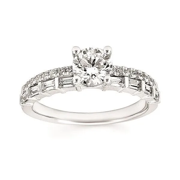 14 Karat White Gold Contemporary Double Ring Design Diamond Egagement Ring Semi Mounting Forever Young Fine Jewelers St. George, UT