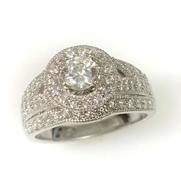 14 Karat White Gold Diamond Engagement Ring Semi Mounting  Halo Desisgn Forever Young Fine Jewelers St. George, UT