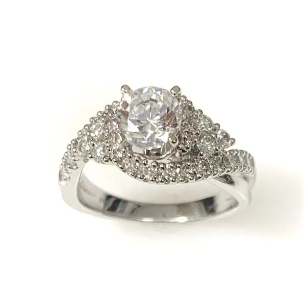 14 Karat White Gold Halo Design Engagement Ring Semi Mounting. Forever Young Fine Jewelers St. George, UT