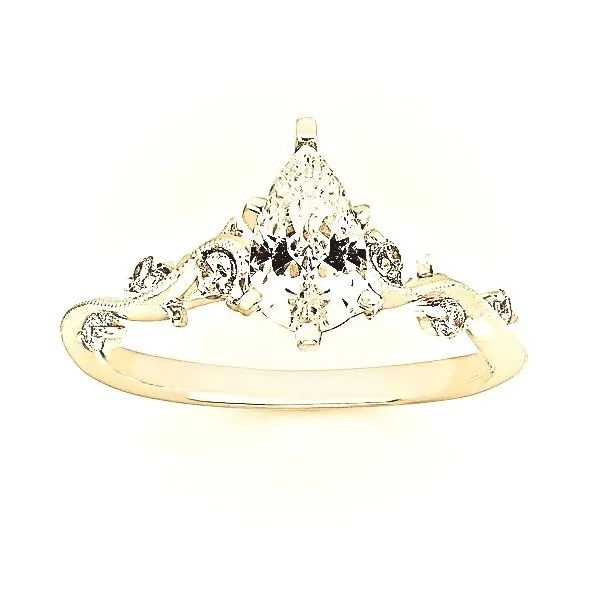 14 Karat Yellow Gold Floral Design Engagement Ring Semi Mounting Forever Young Fine Jewelers St. George, UT