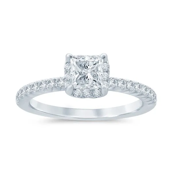 14 Karat White Gold Modern Halo Sytle Engagemnt Ring Semi Mounting Forever Young Fine Jewelers St. George, UT