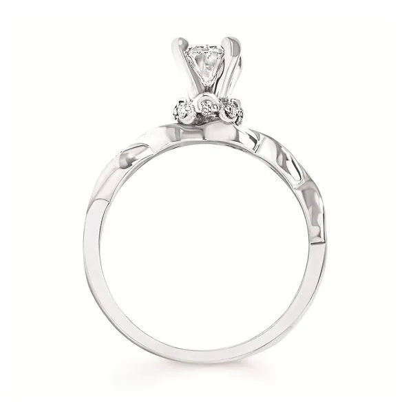 14 Karat White Gold Crossover Hidden Halo Diamond Engagement Ring Semi Mounting Image 2 Forever Young Fine Jewelers St. George, UT