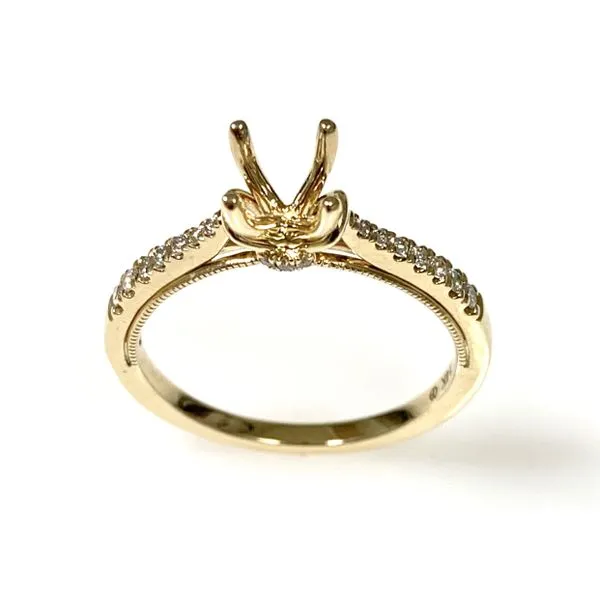 14 Karat Yellow Gold  Hidden Halo Design Diamond Engagement Ring Semi Mounting Forever Young Fine Jewelers St. George, UT