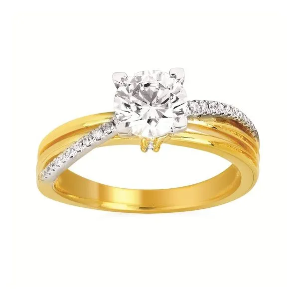 14 Karat Yellow Gold Crossover Design Diamond Engagemnt Ring Semi Mounting Forever Young Fine Jewelers St. George, UT