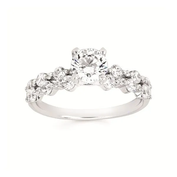 14 Karat White Gold Double Row Design Diamond Engagement Ring Semi Mounting Forever Young Fine Jewelers St. George, UT
