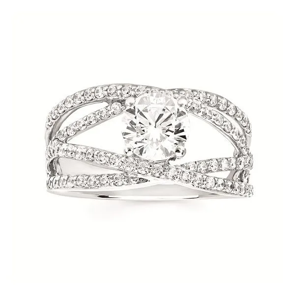 14 Karat White Gold Open Crossover Diamond Engagement Semi Mount Ring Forever Young Fine Jewelers St. George, UT