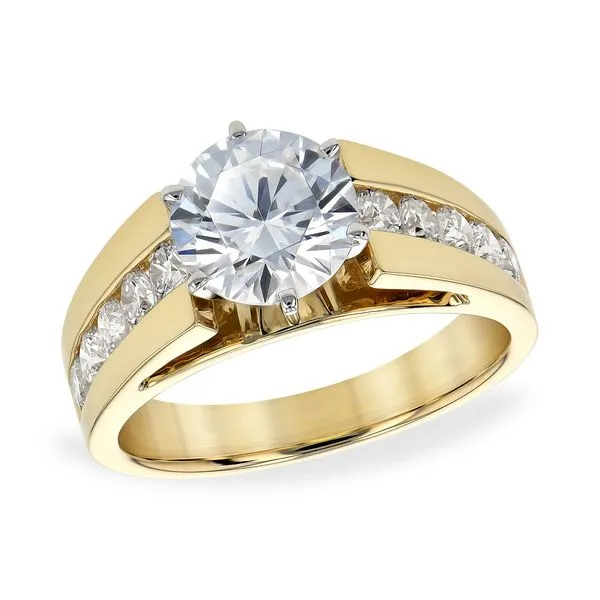 14 Karat Yellow Gold Wide Taper Cathedral Design Engagement Ring Semi Mounting Forever Young Fine Jewelers St. George, UT