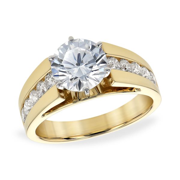 14 Karat Yellow Gold Wide Taper Cathedral Design Engagement Ring Semi Mounting Forever Young Fine Jewelers St. George, UT