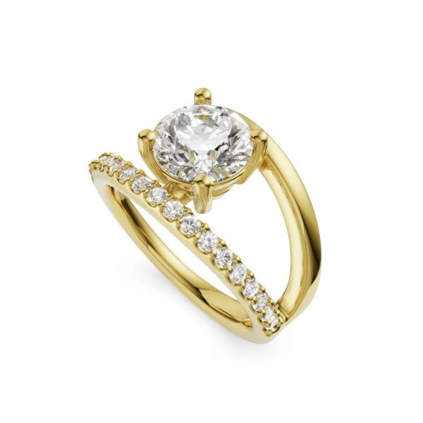 14 Karat Yellow Gold Open Shank Semi Mount Engagement Ring Forever Young Fine Jewelers St. George, UT