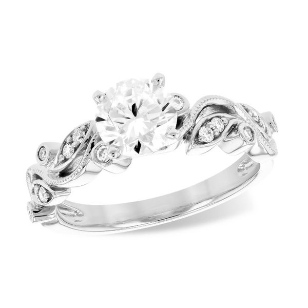 14 Karat White Gold Floral Inspired Semi Mount Engagement Ring Forever Young Fine Jewelers St. George, UT