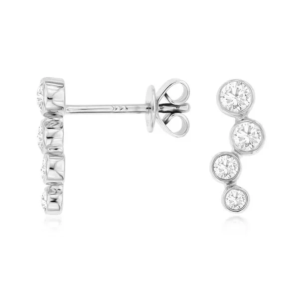 A Pair of 14 Karat White Gold diamond Bubble Stle Earrings Forever Young Fine Jewelers St. George, UT