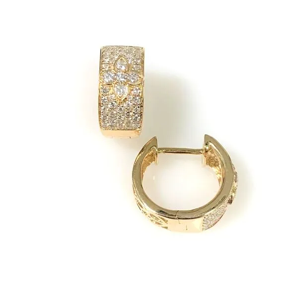 A Pair of 14 Karat Yellow Gold Diamond Huggie Style Fashion Earrings Forever Young Fine Jewelers St. George, UT