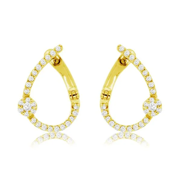 14 Karat Yellow Gold Looped Design Diamond Fashion Earrings Forever Young Fine Jewelers St. George, UT