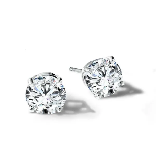 14 Karat White Gold Lab Grown Diamond Stud Earrings 1.50 Carats Forever Young Fine Jewelers St. George, UT