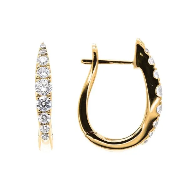 18 Karat Yellow Gold Diamond Hoop Earrings Forever Young Fine Jewelers St. George, UT