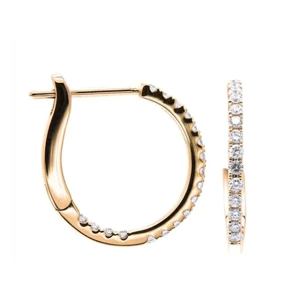 18 Karat Yellow Gold Diamond Hoop Earrings Forever Young Fine Jewelers St. George, UT