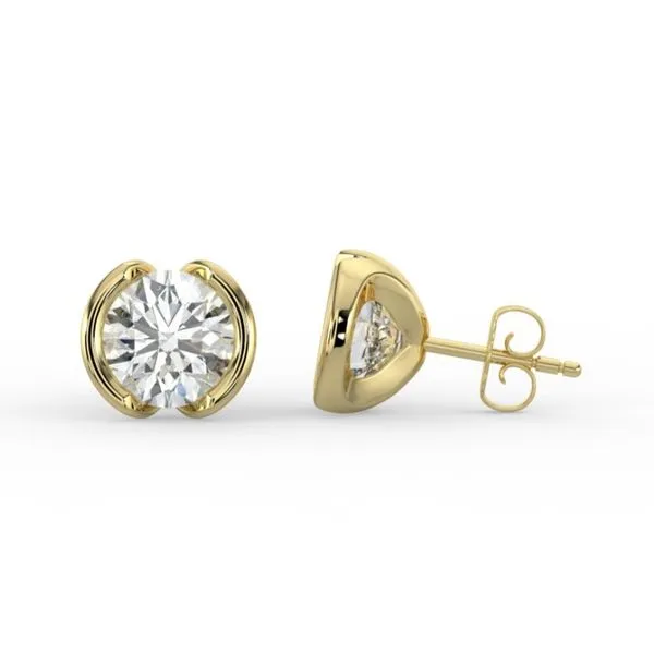 14 Karat Yellow Gold Lab Grown Diamond Stud Earrings Image 2 Forever Young Fine Jewelers St. George, UT