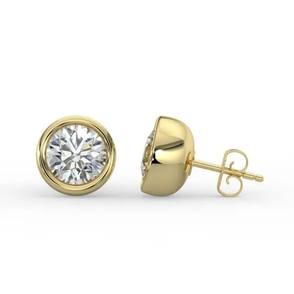14 Karat Yellow Gold Round Brilliant Cut Lab Grown Diamond Studs Image 2 Forever Young Fine Jewelers St. George, UT
