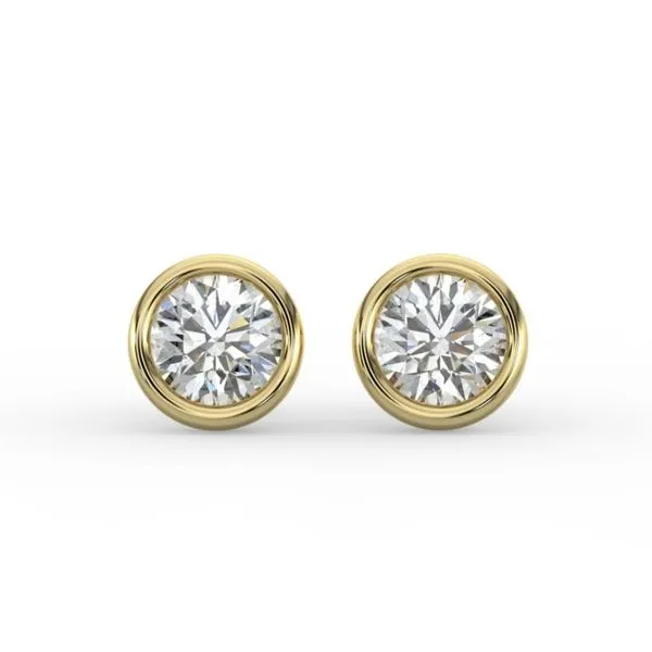 14 Karat Yellow Gold Round Brilliant Cut Lab Grown Diamond Studs Forever Young Fine Jewelers St. George, UT