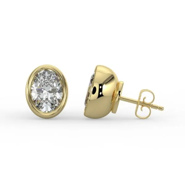 14 Karat Yellow Gold Oval Lab Grown Diamond Stud Earrings Image 2 Forever Young Fine Jewelers St. George, UT