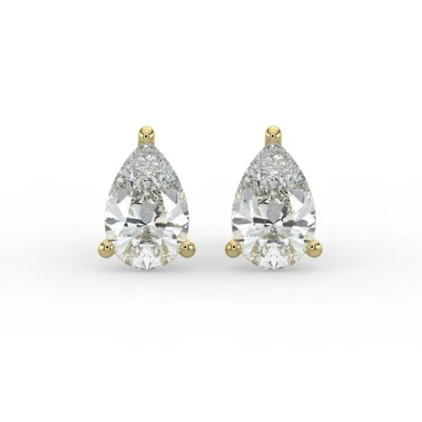 14 Karat Yellow Gold Pear Cut Lab Grown Diamond Stud Earrings Forever Young Fine Jewelers St. George, UT