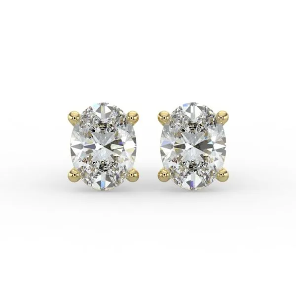 14 Karat Yellow Gold Oval Cut Lab Grown Diamond Stud Earrings Forever Young Fine Jewelers St. George, UT