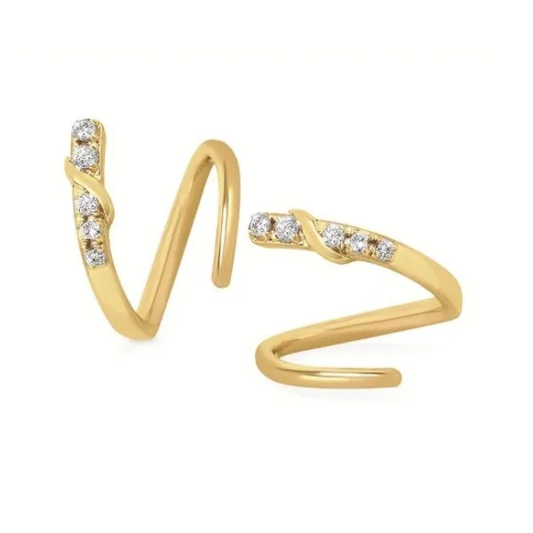 14 Karat Yellow Gold Small Twist On Diamond Fashion Hoop Earrings Forever Young Fine Jewelers St. George, UT