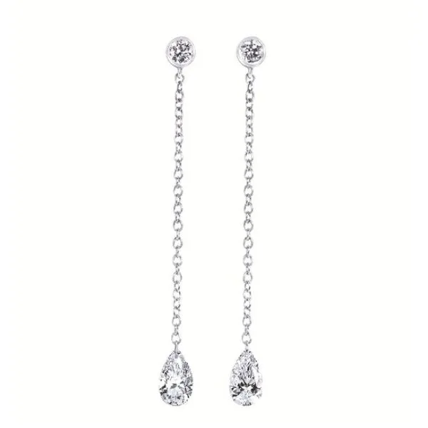 14 Karat White Gold Diamond Dangle Earrings Forever Young Fine Jewelers St. George, UT