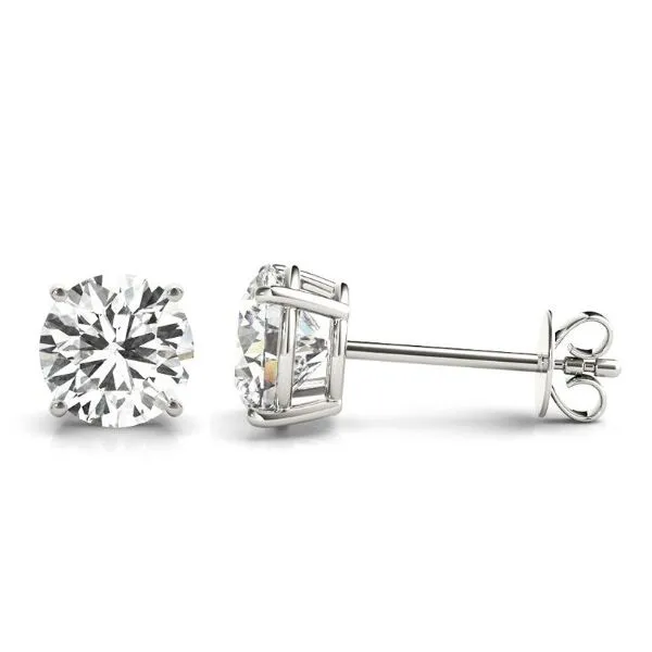 14 Karat White Gold Lab Grown Diamond Stud Earrings, 1.50CTTW Forever Young Fine Jewelers St. George, UT