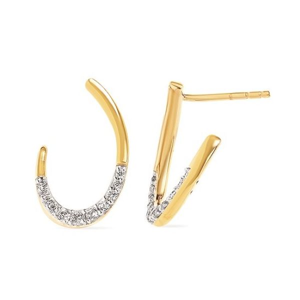 14 Kart Yellow Gold Diamond 'J' Look Diamond Fashion Earrings Forever Young Fine Jewelers St. George, UT