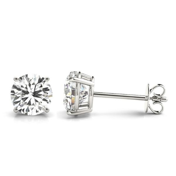 14 Karat White Gold Lab Grown Diamond Stud Earrings, 1.48CTTW Forever Young Fine Jewelers St. George, UT