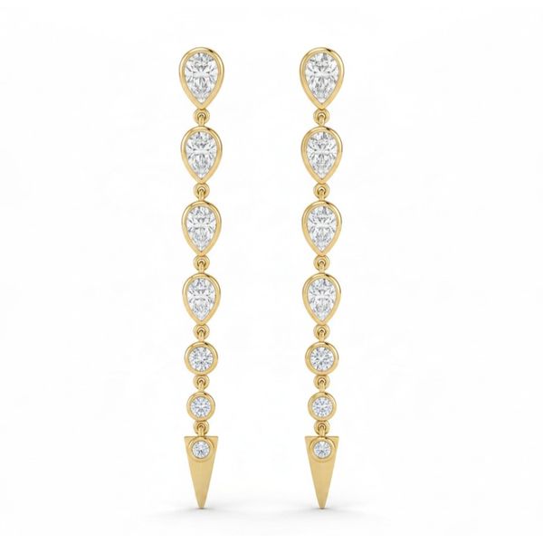 14 Karat Yellow Gold Dangle Lab Grown Diamond earrings Forever Young Fine Jewelers St. George, UT