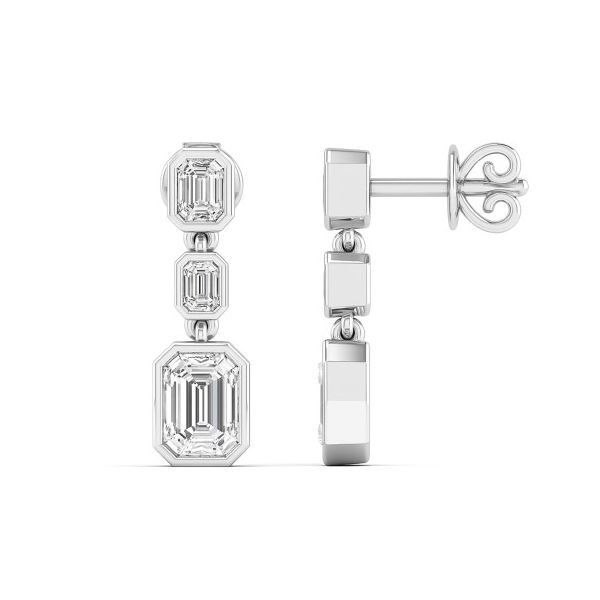 14 Karat White Gold Dangle Lab Grown Diamond Earrings Forever Young Fine Jewelers St. George, UT