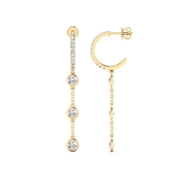 A Pair Of 14 Karat Yellow Gold Diamond Hoop Earrings Forever Young Fine Jewelers St. George, UT