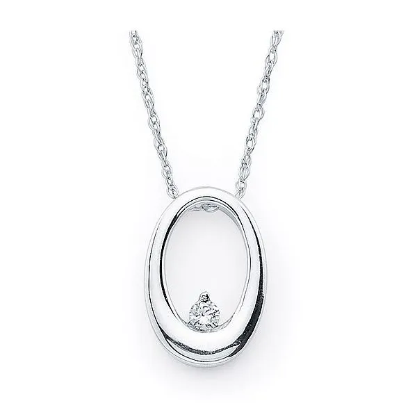 14 Karat White Gold Open Oval Fashion Diamond Pendant Forever Young Fine Jewelers St. George, UT