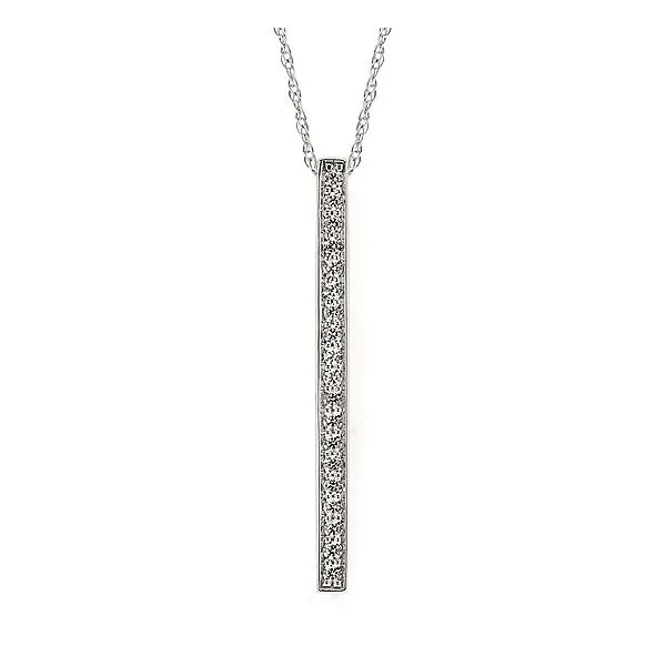 14 Karat White Gold Stick Style Diamond Fashion Pendant Forever Young Fine Jewelers St. George, UT