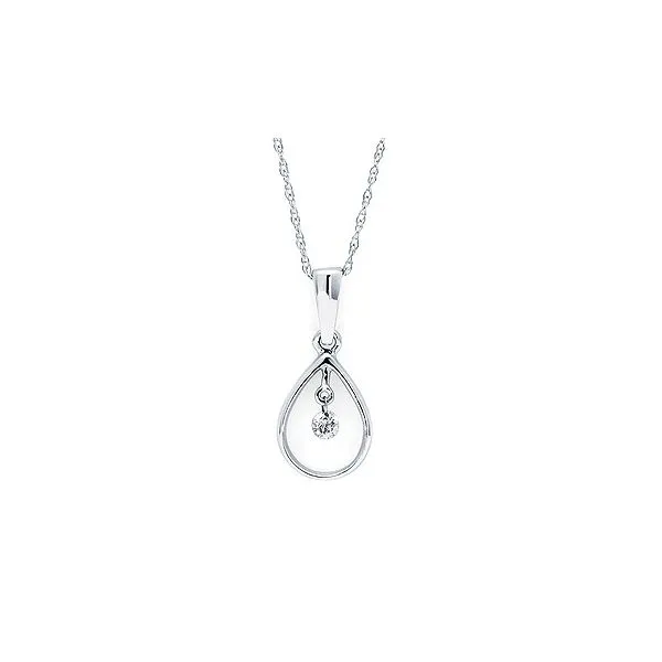 14 Karat White Gold Diamond Teardrop Pendant Forever Young Fine Jewelers St. George, UT