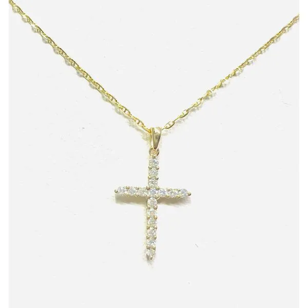14 Karat Yellow Gold Diamond Cross Pendant Forever Young Fine Jewelers St. George, UT
