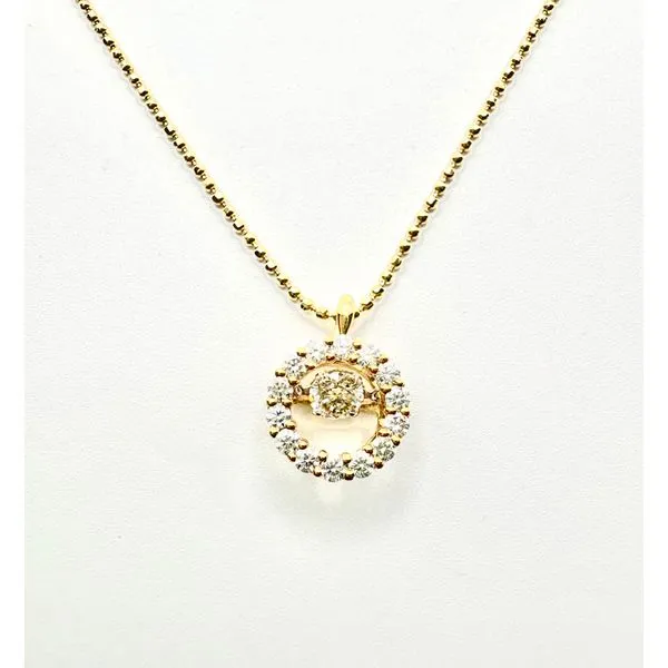 14 Karat Yellow Gold Moving Diamond Fashion Pendant Forever Young Fine Jewelers St. George, UT